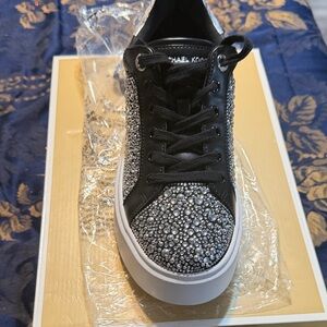 Michael Kors Black and Silver Embellished Sneakers